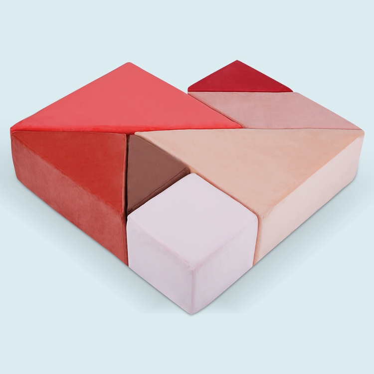 Love heart shaped glow Tangram sofa