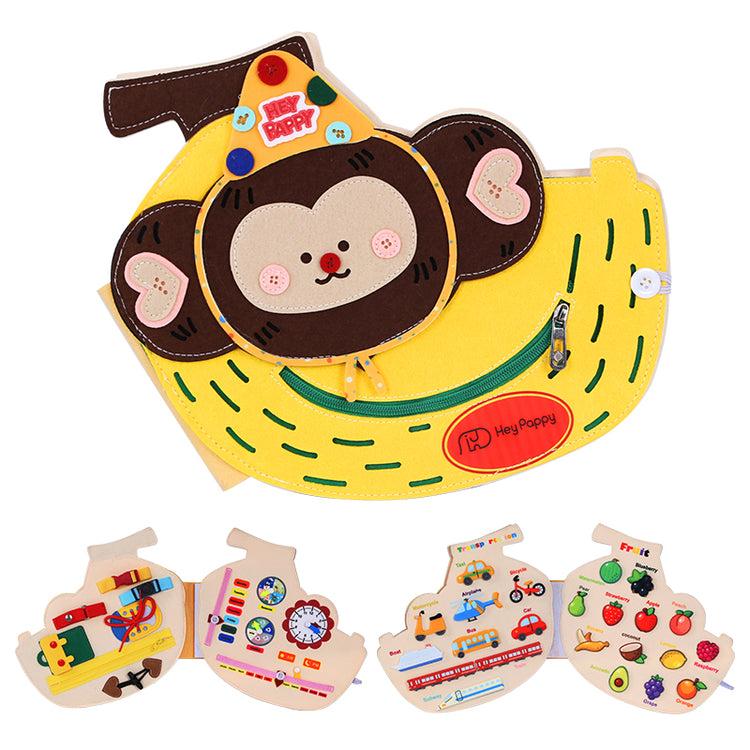 front view of monkey busy book