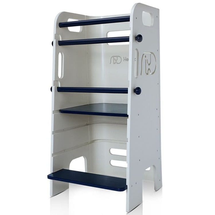 Front view of White Heypappy Toddler Helper Tower