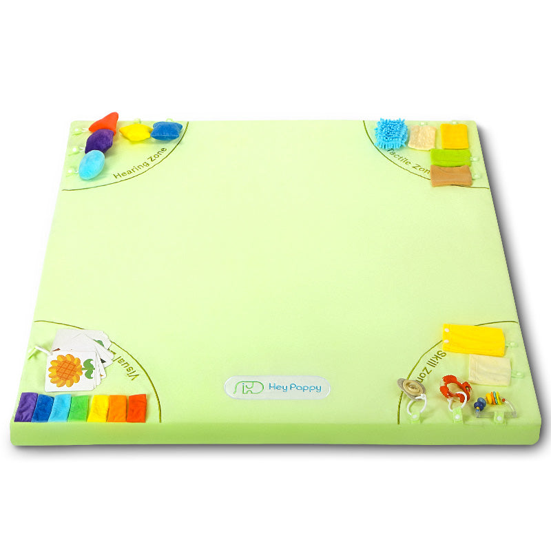 Front view of green sensory mat
