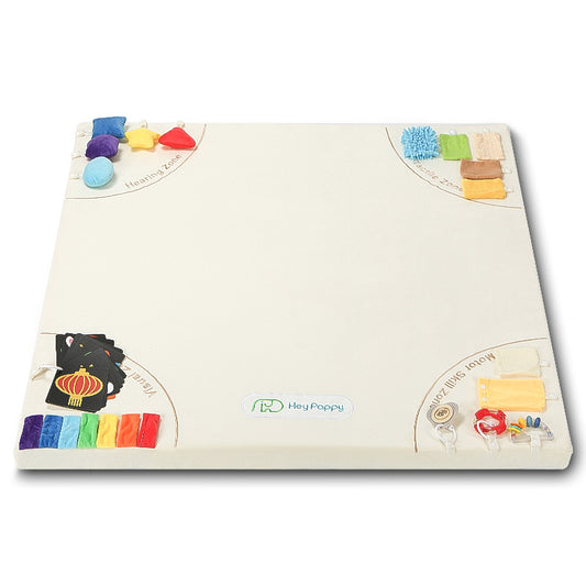 Front view of beige sensory mat