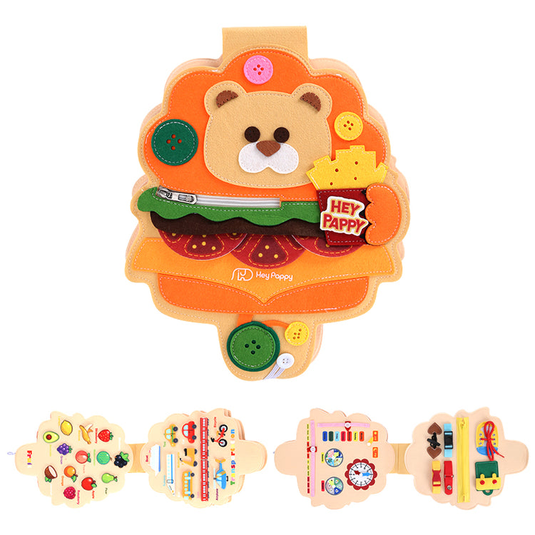 Front view of lion busy book