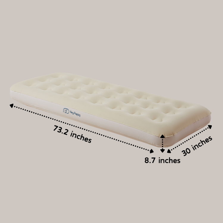 Size of the white inflatable mattress