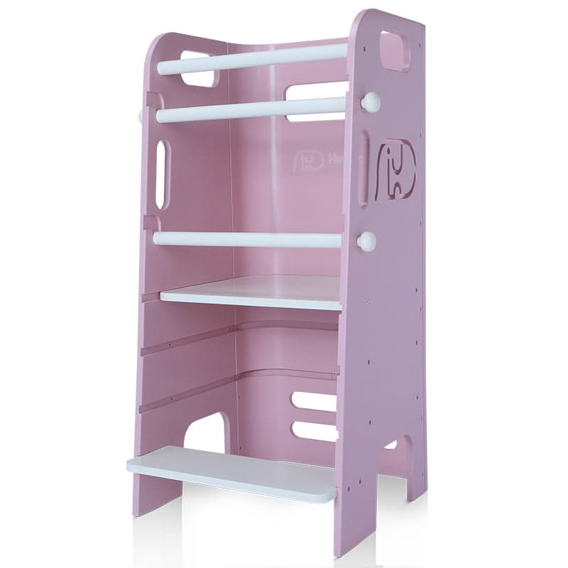 Front view of Pink Heypappy Toddler Helper Tower