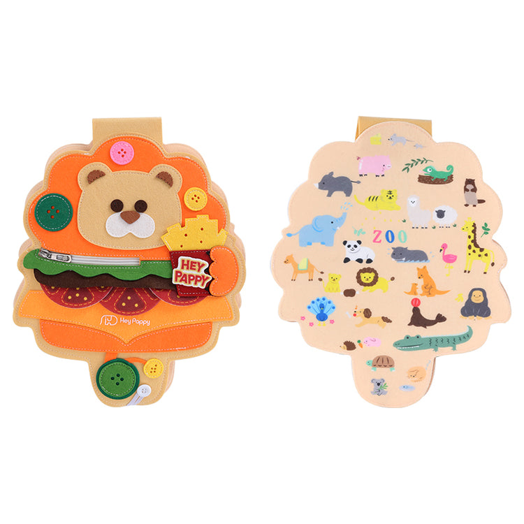 Front and back view of lion busy book