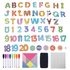 Magnetic Chalkboard with Numbers & Alphabet Magnets, Tangram Puzzle, Chalk Markers and Blackboard Eraser