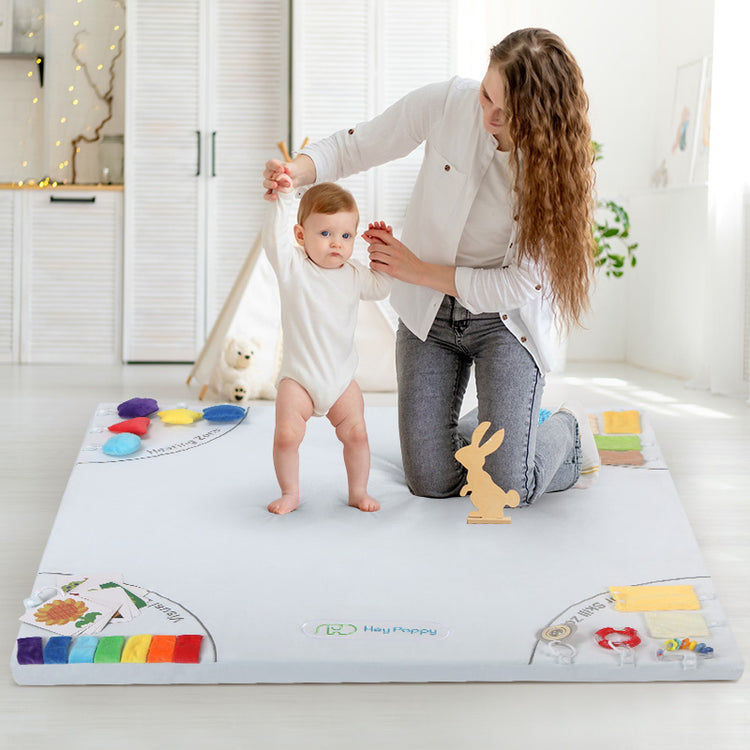 Model view of gray sensory mat