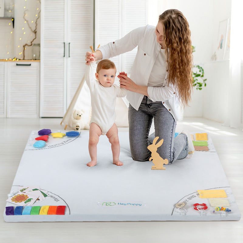 Model view of gray sensory mat