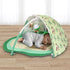 Baby sleeping on avocado play gym