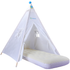 front view of a single white tent