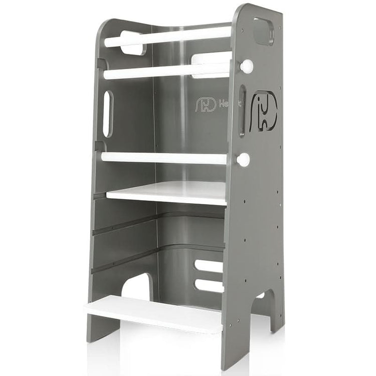Front view of Gray Heypappy Toddler Helper Tower