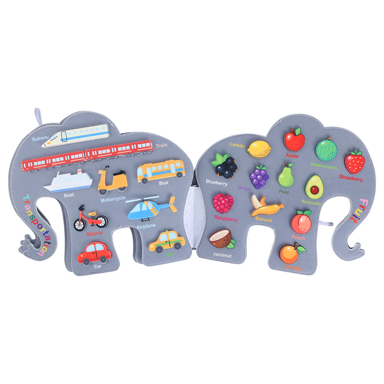 Interior view of elephant busy book