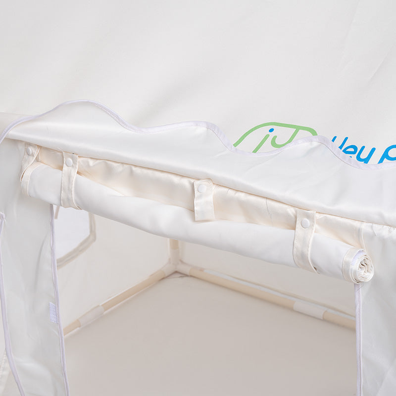 White curtain of tent