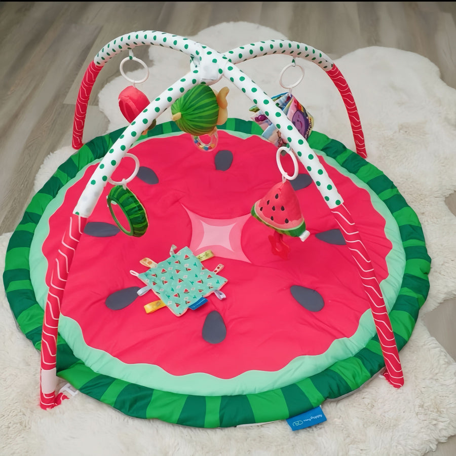 Product Top View of Watermelon Baby Play Gym Mat.