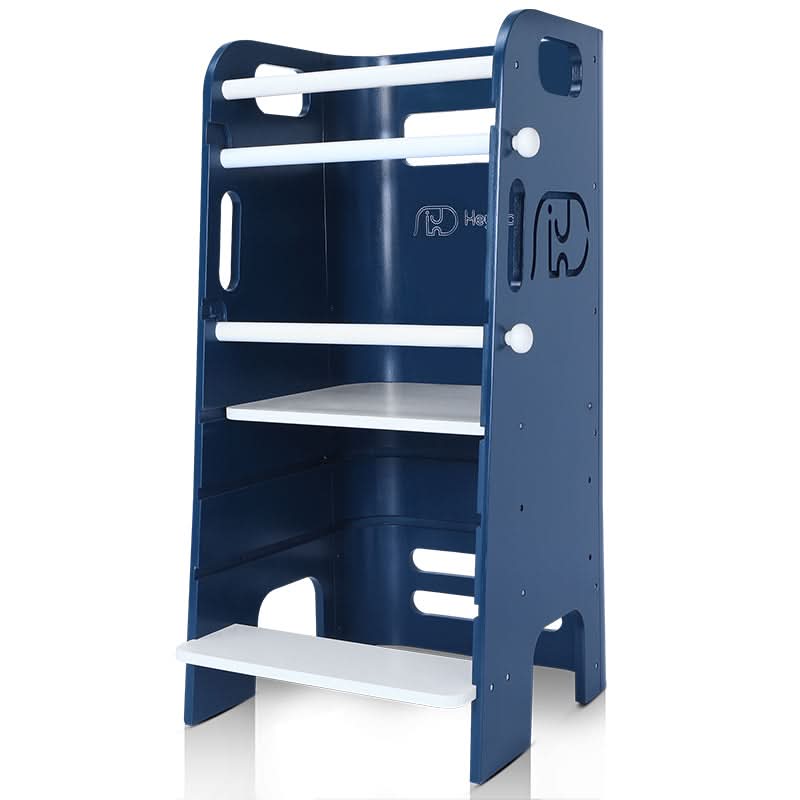 Front view of Blue Heypappy Toddler Helper Tower
