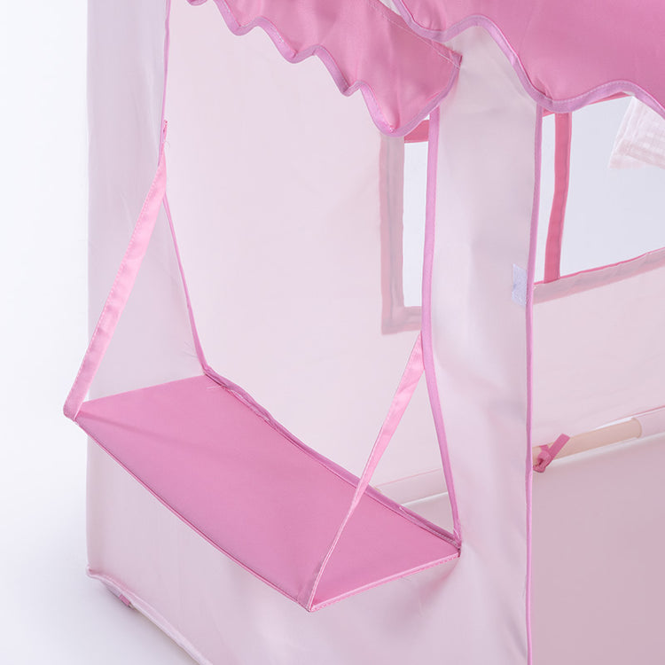 Pink window of tent