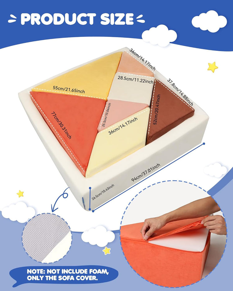Heypappy® Tangram Puzzle Couch Cover Sets