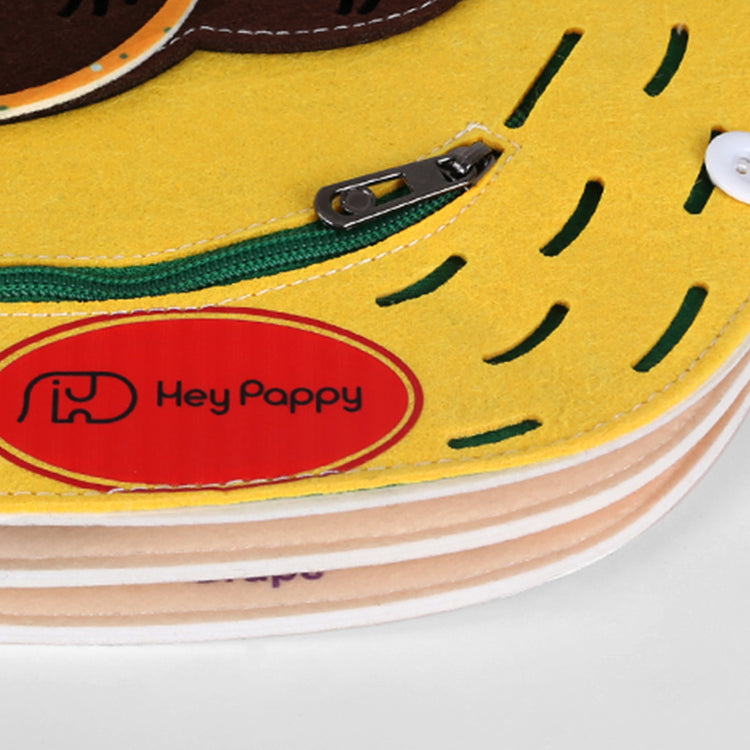 side view of busy book