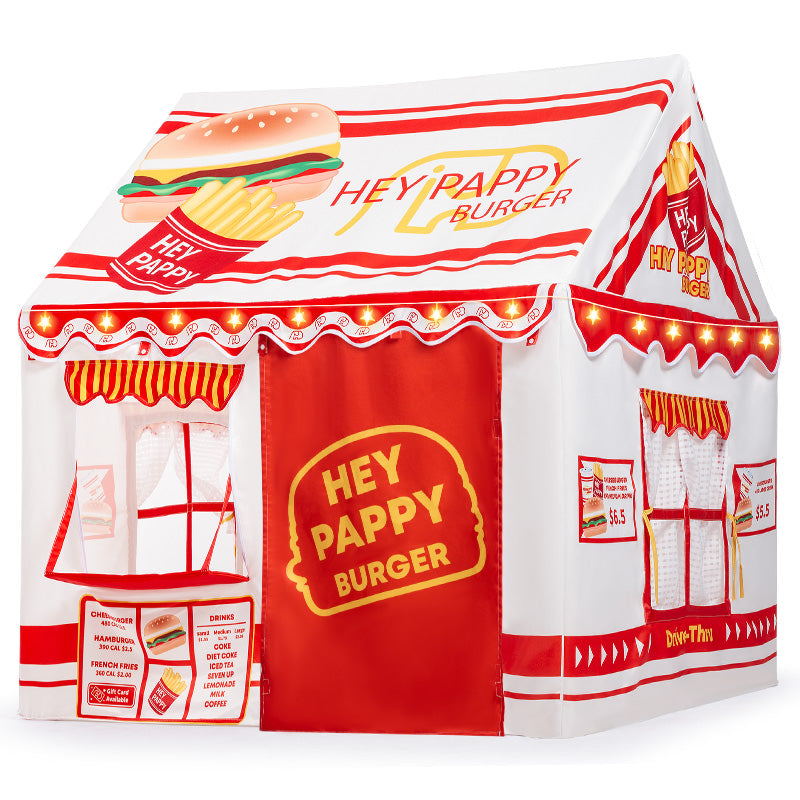 Front view of Hamburger Kids Playhouse Tent 