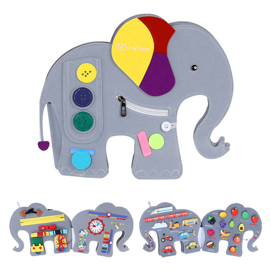 Front view of Elephant busy book