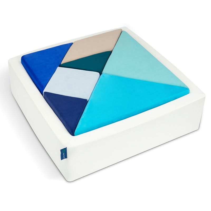 A Tangram Puzzle Sofa in Blue Color